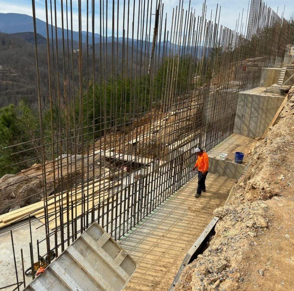 building in mountain terrain