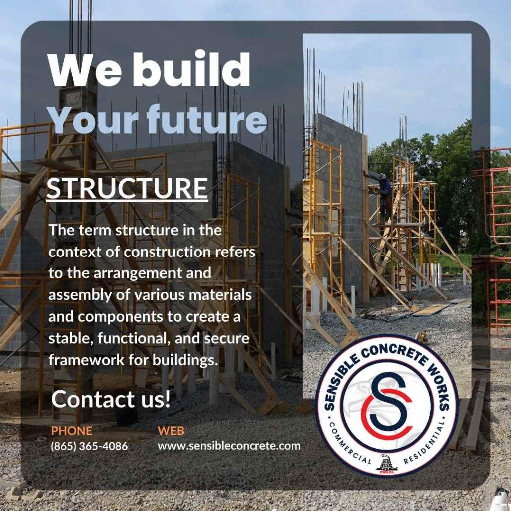 Structure of concrete in the context of construction