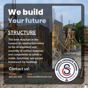 Structure of concrete in the context of construction